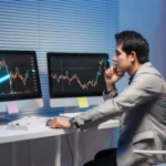 stock-trader-analyzing-charts-on-computer-screens
