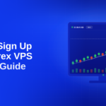 How to Sign Up for a Forex VPS: An MT4 Guide — a monitor displaying a live EUR/USD candlestick chart on a 15-minute timeframe at 1.0955, illustrating MT4 running on a forex VPS.